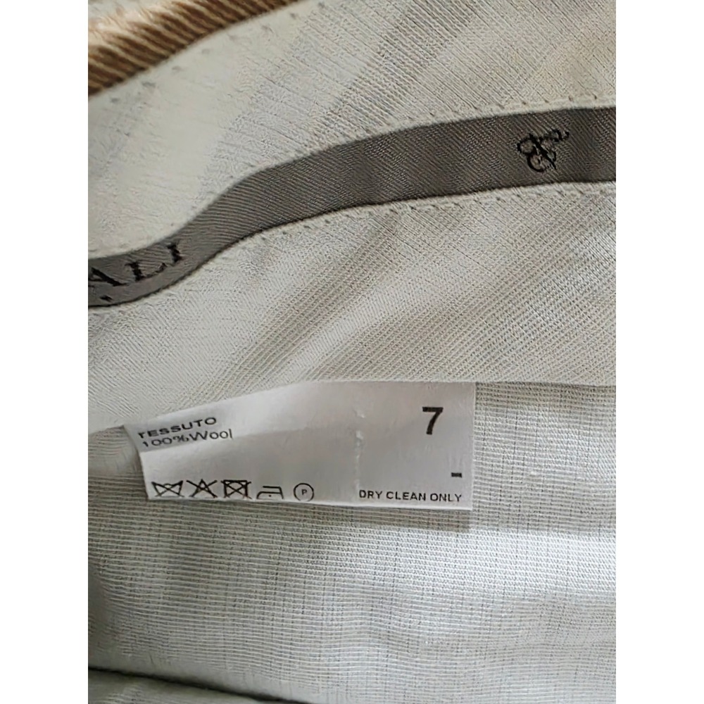 Canali 7 Wool Tessuto Italy Dress Pants Tan Pleated Flat Front Menswear Inspired - Picture 5 of 8